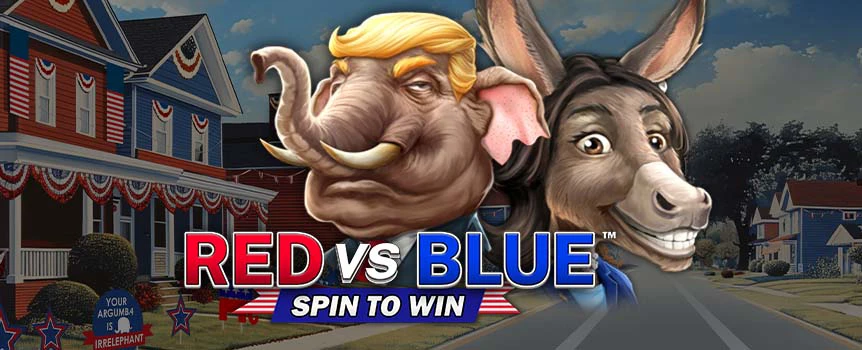 Vote Republican or Democrat in Red vs Blue: Spin to Win. Play this game at Joe Fortune and see which candidate will win the election! 